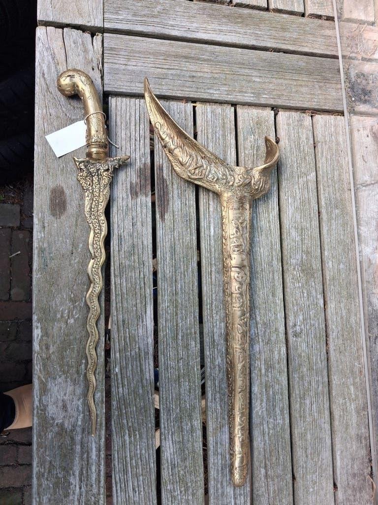 Antieke Keris Djimat Amulet - Zeer Fraai Verguld en Zeldzaam, Antiek en Kunst, Ophalen of Verzenden