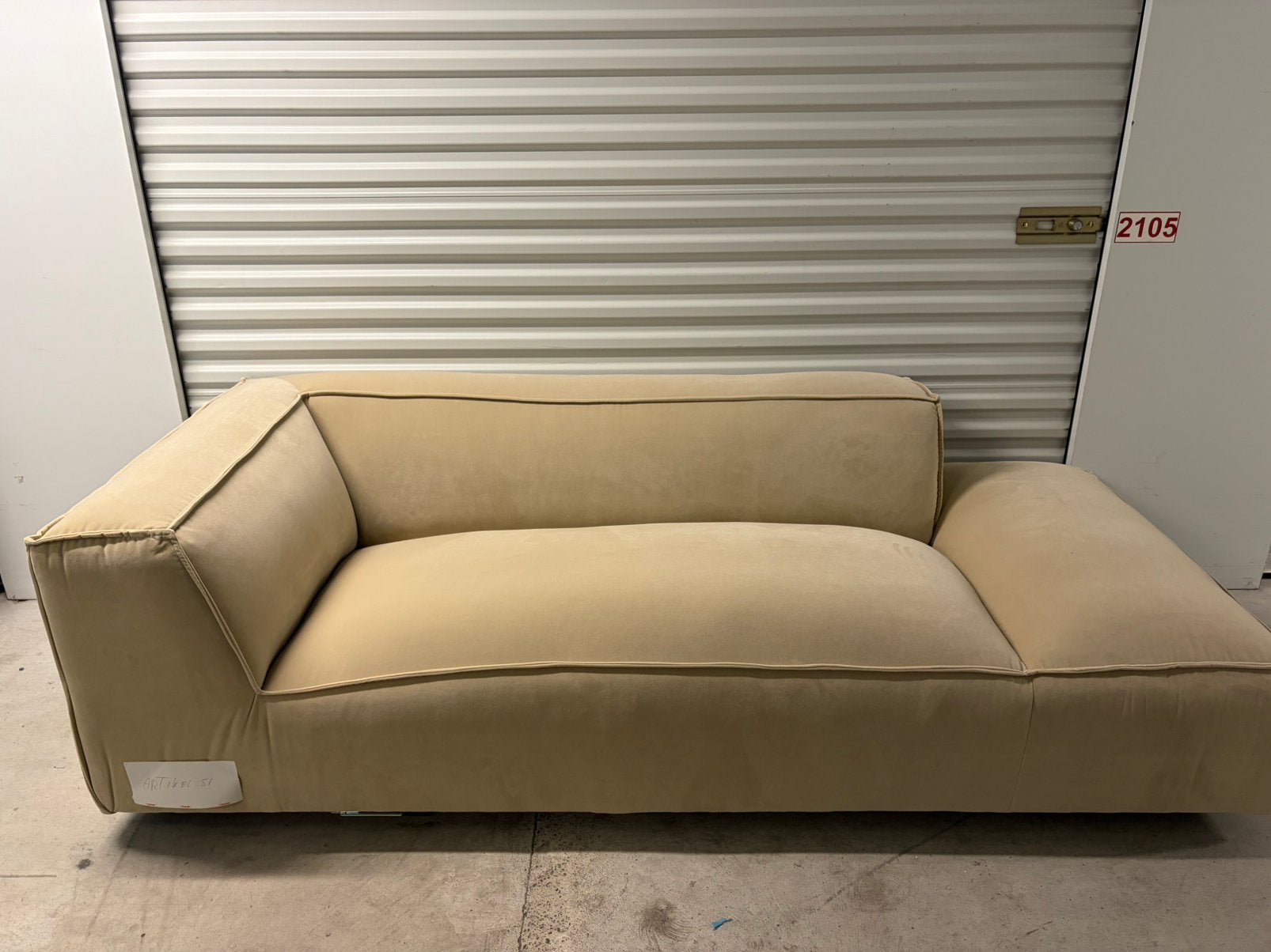 nieuwe chaise longue bank in room wit velours, Ophalen, Overige materialen, 100 tot 125 cm, Onbekend