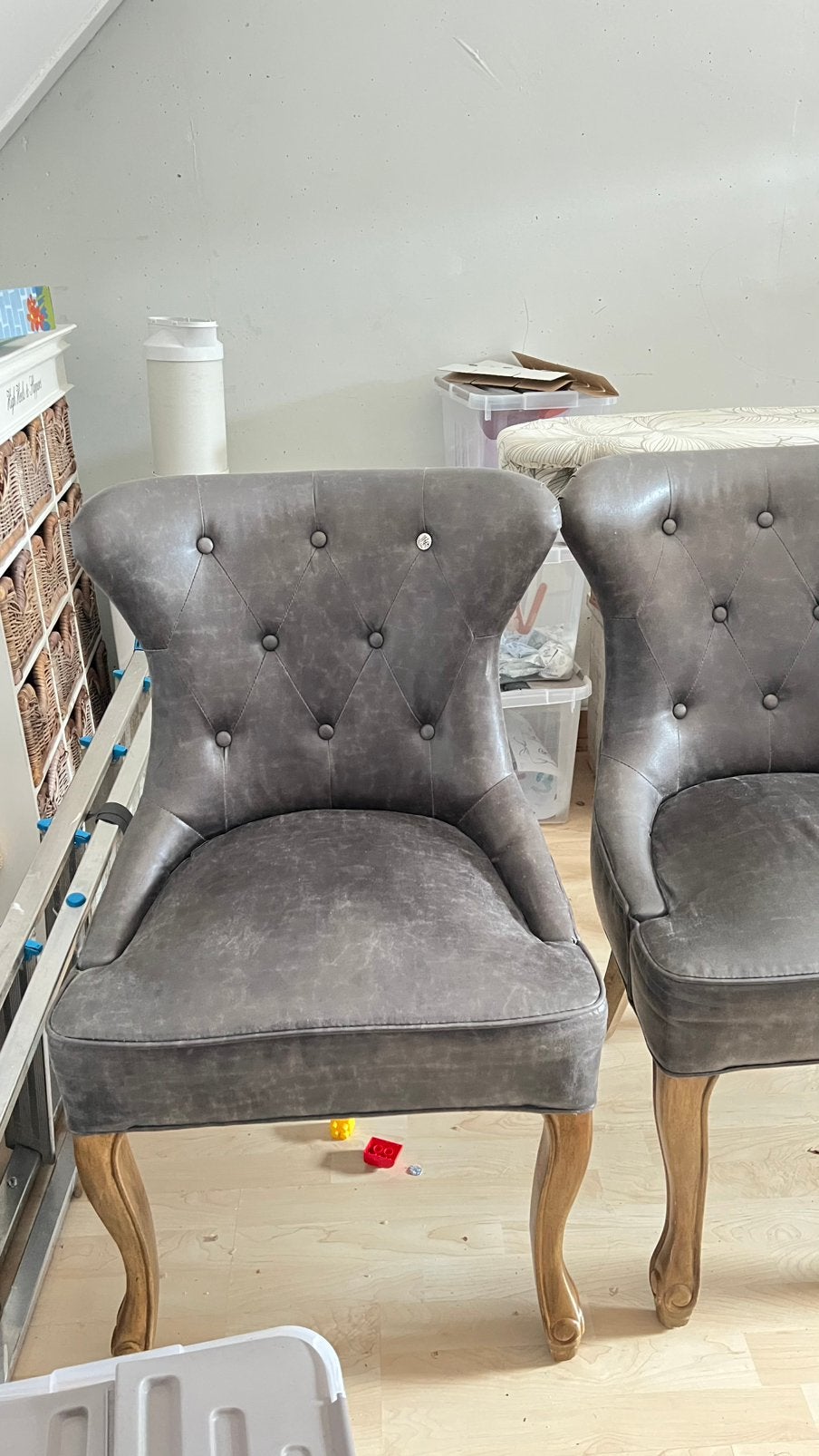 Riviera Maison eetkamerstoelen – 2 stuks, Huis en Inrichting, Stoelen, Ophalen, Gebruikt, Twee, Leer