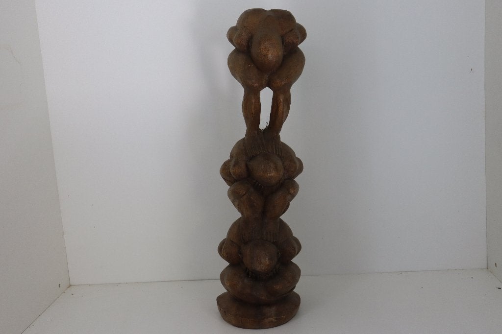 Grote Houten Yogiman Totem (56 cm)  Orang Malu, Houtsnijwerk, Hout, Bruin, Azië