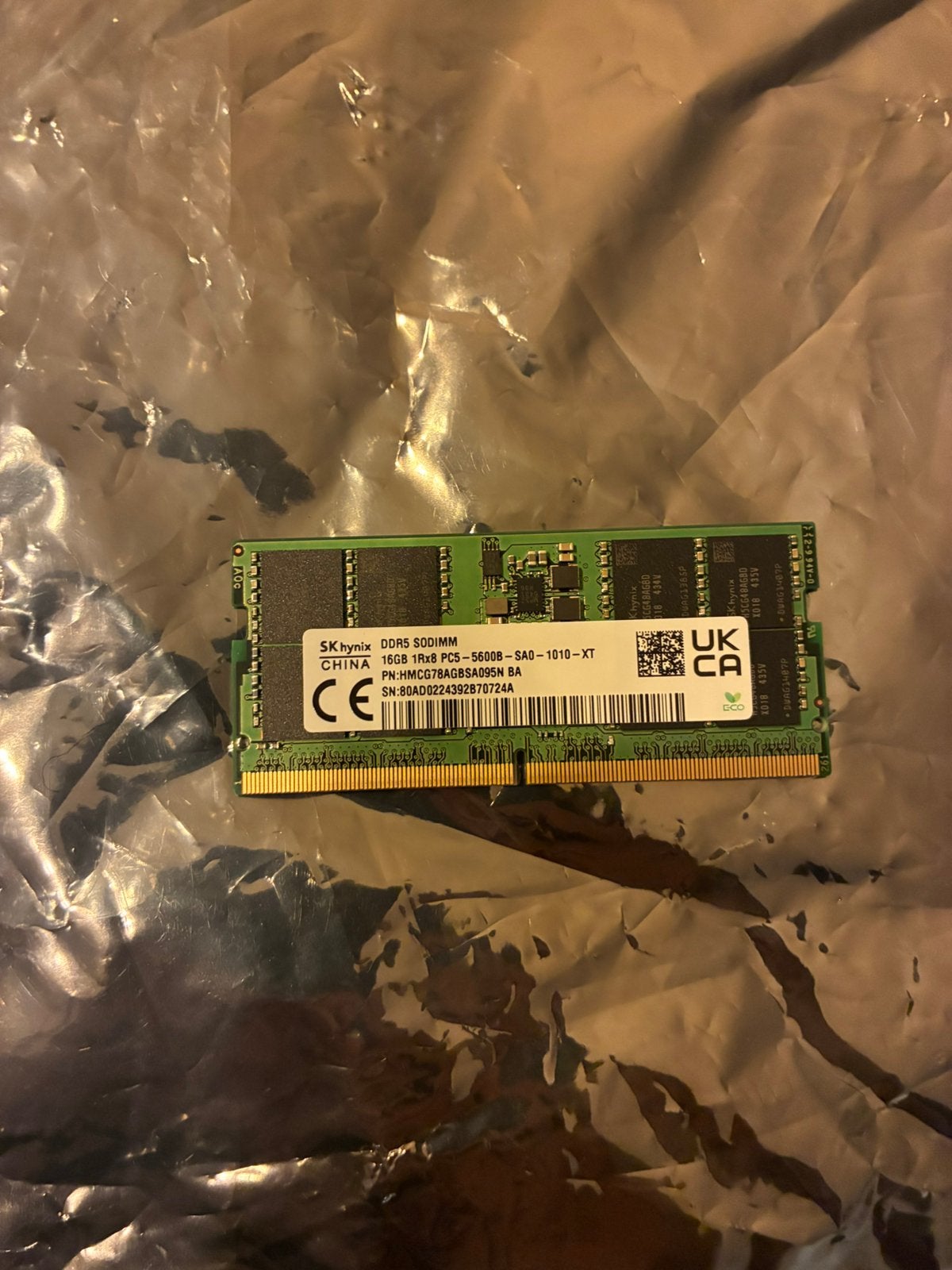 16GB DDR5 ram SODIMM, Ophalen of Verzenden, Zo goed als nieuw, DDR5, Laptop