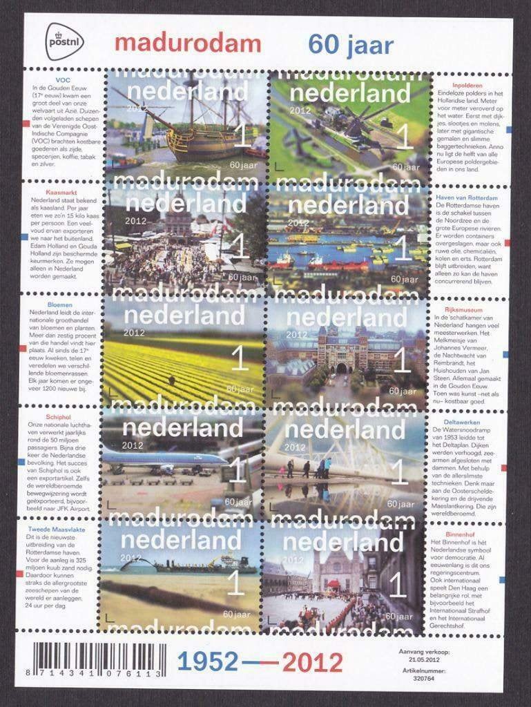 2012 Vel Madurodam 2925-2934 postfris, Postzegels en Munten, Ophalen of Verzenden, Na 1940, Postfris