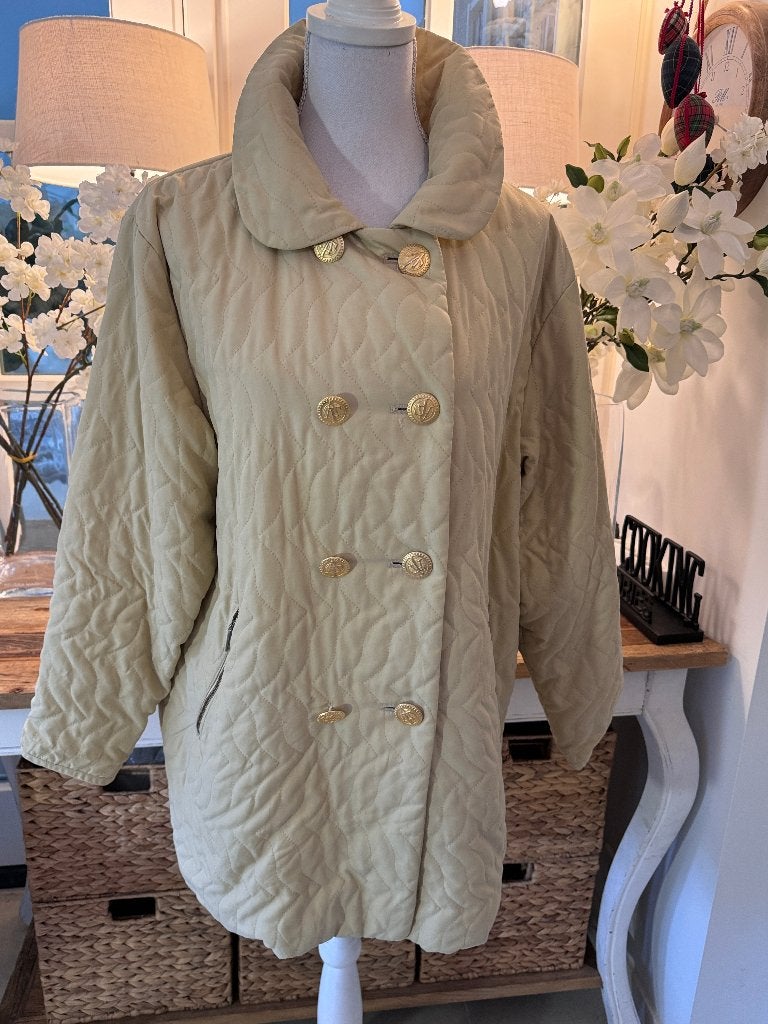 Chique, Gold-Beige mantel Airfield, 38-40, oversized, ZGAN., Kleding | Dames, Verzenden, Zo goed als nieuw, Maat 38/40 (M), Beige