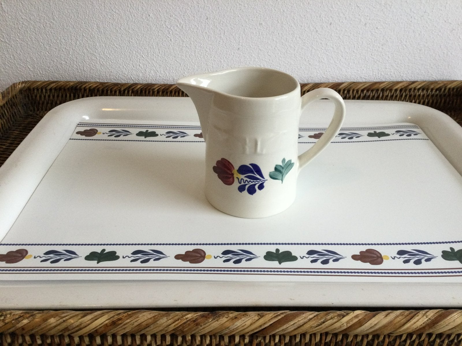 Boerenbont Boch België)Melk/waterkan1/2 liter), Antiek en Kunst, Antiek | Servies los, Ophalen of Verzenden