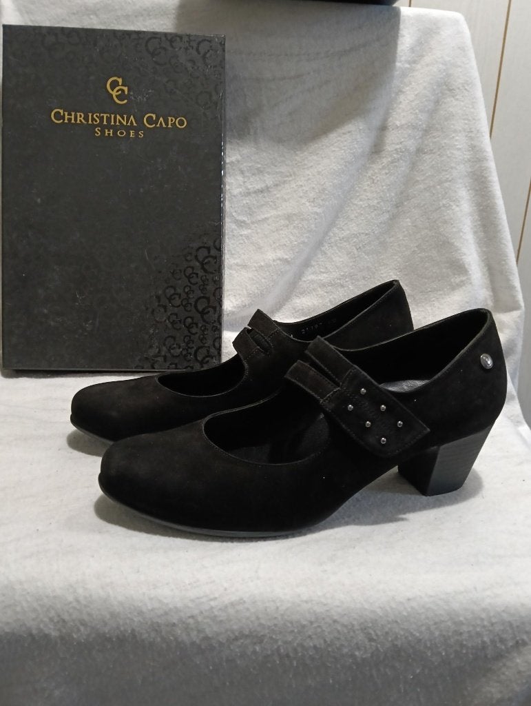 1478 NIEUW Christina Capo 40 H wijdte uitneembaar voetbed, Christina Capo, Schoenen met lage hakken, Zwart, Nieuw
