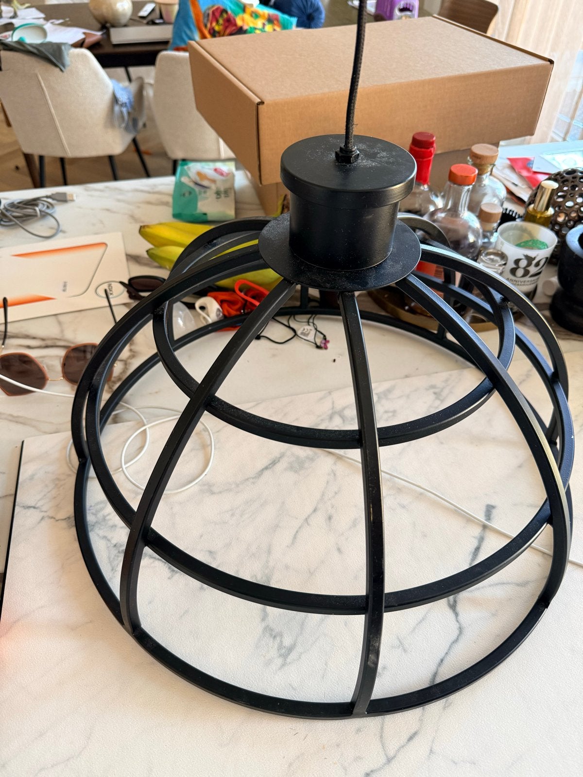 Zwarte metalen hanglamp - Industriële stijl, Ophalen, Gebruikt, Metaal, Industrieel