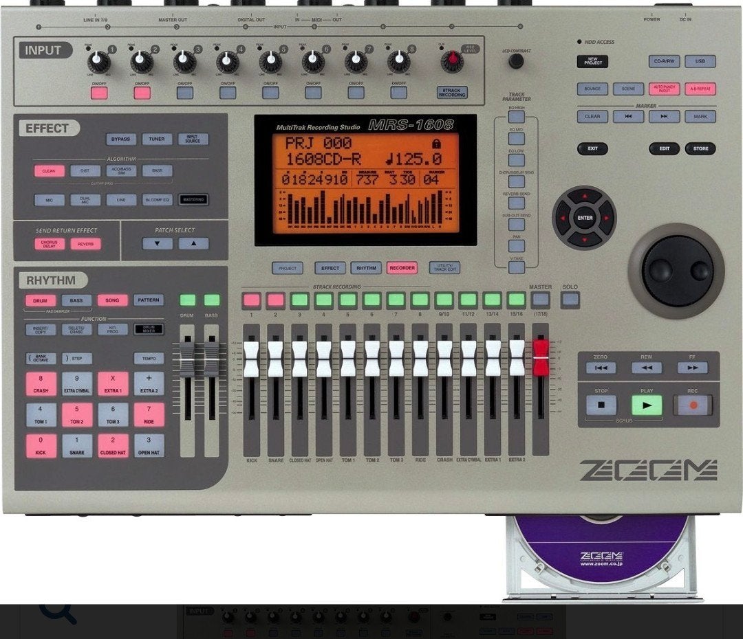 Zoom MRS-1608 Multitrack Recording Studio, Ophalen, Gebruikt, 10 tot 20 kanalen, Microfooningang