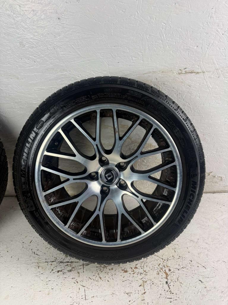 BMW 3 serie e46 e90 velgen 18" 5x120 winterset 8mm Michelin, Niet ingevuld, 18 inch, Gebruikt, Banden en Velgen