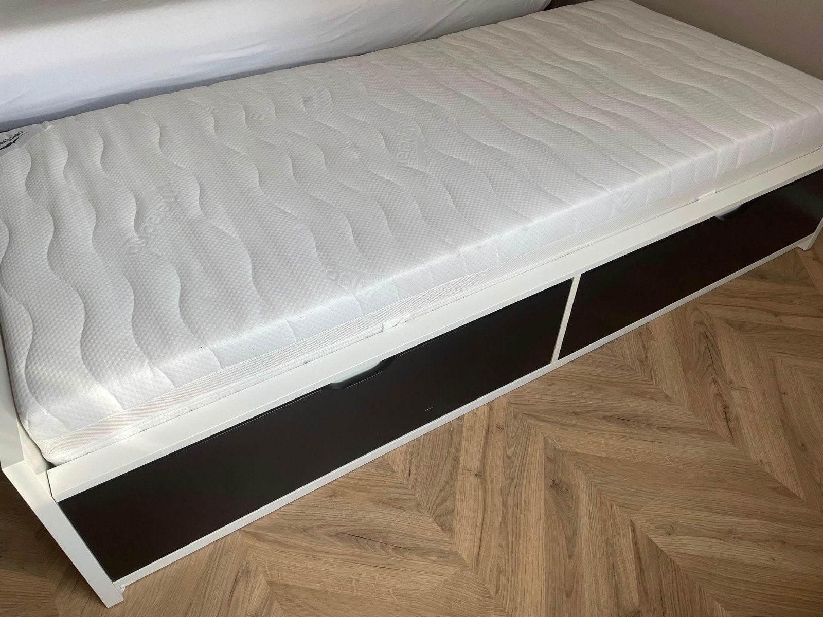 Ikea Brimnes bedframe 90x200 met lades zonder  matras, Ophalen, Gebruikt, 90 cm, Eenpersoons