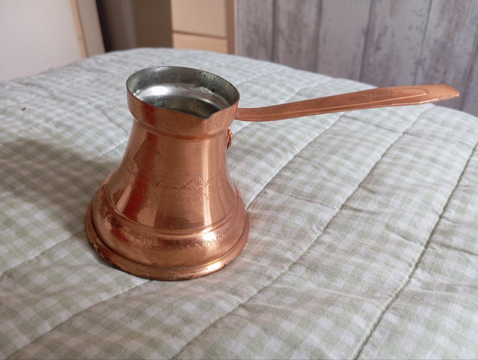 Koperen Turkse koffiepot - Cezve Ibrik, Ophalen of Verzenden, Metaal, Overige merken, Overige typen