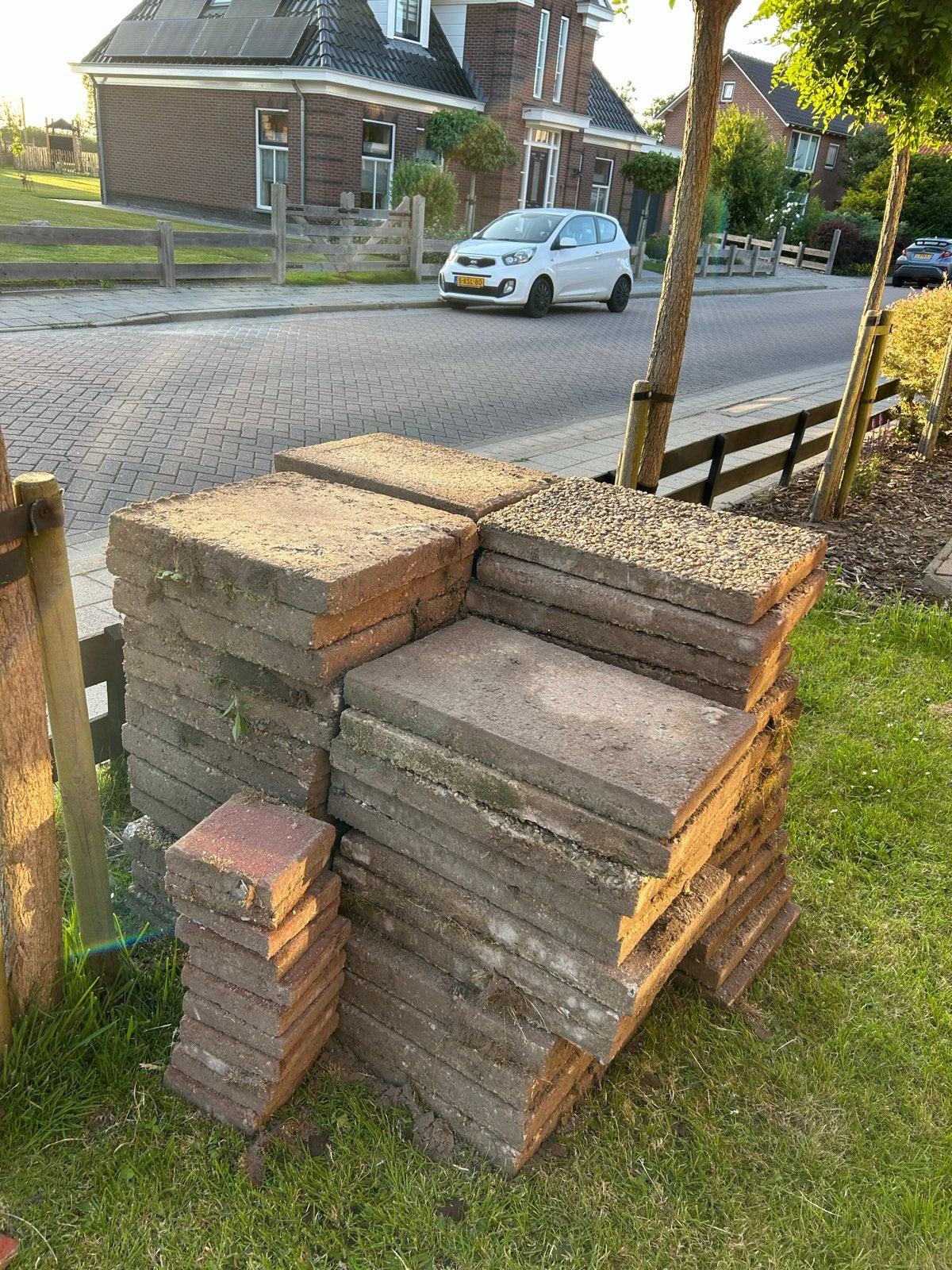 Gebruikte terrastegels 50x50 en 60x40, Tuin en Terras, Tegels en Klinkers, Ophalen, Gebruikt, 10 m² of meer, Beton