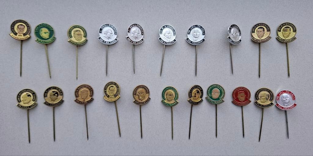 Vintage politieke speldjes pins prikkers van Koopmans, Ophalen of Verzenden