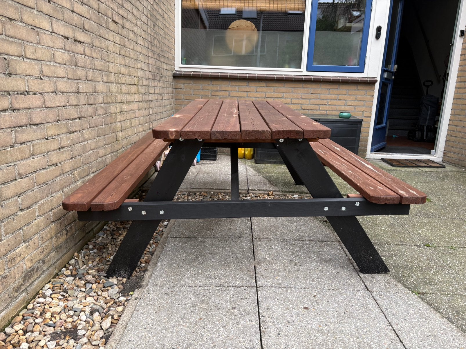 ZGAN picknicktafel, Ophalen, Zo goed als nieuw, Rechthoekig, Hout