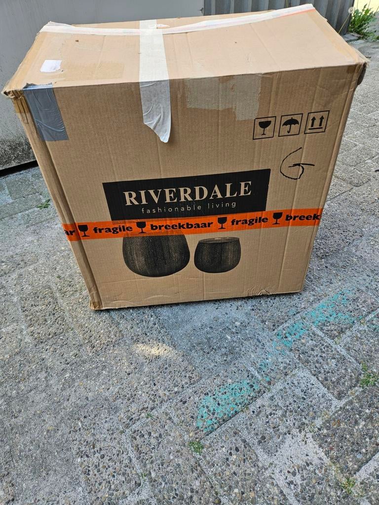 Riverdale Gouden Bijzettafels - Set van 2, Huis en Inrichting, Tafels | Bijzettafels, Minder dan 55 cm, Metaal of Aluminium, Rond