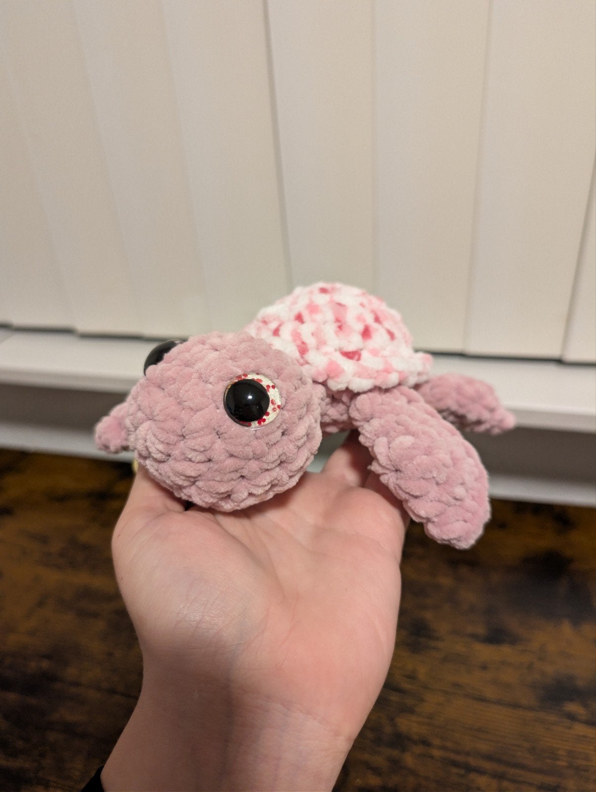 Handgemaakte Schildpad Knuffel - Roze en Wit, Handgemaakt, Overige typen, Nieuw, Ophalen of Verzenden