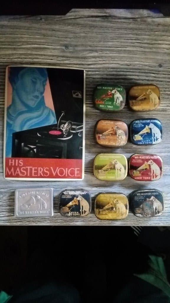 his masters voice grammafoon naalden blik, Ophalen of Verzenden, Gebruikt, Overige