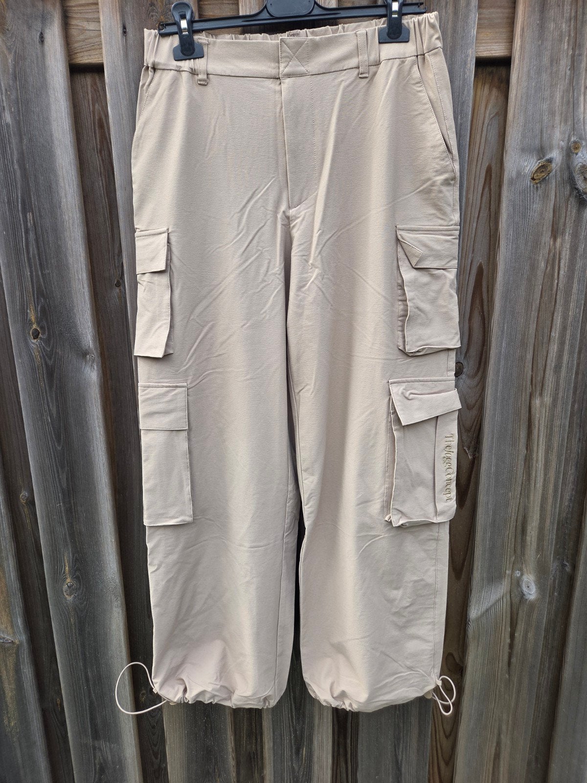stoere parachutestof broek maat M met zakken, Kleding | Dames, Maat 38/40 (M), Beige, Ophalen of Verzenden, Zo goed als nieuw