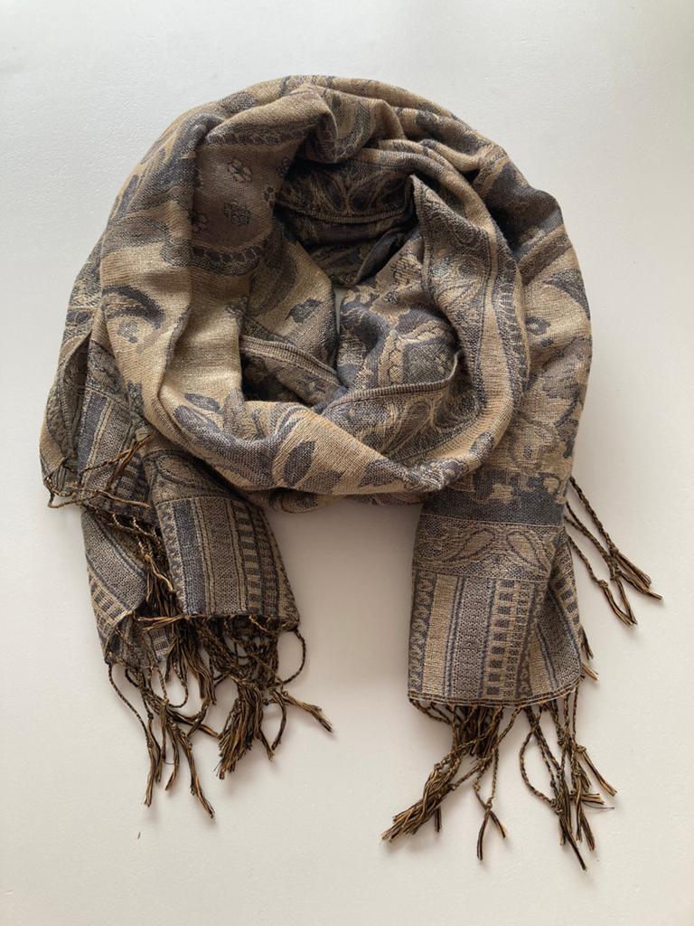 Klassieke Pashmina jacquard SJAAL Stola Omslagdoek, Ophalen of Verzenden, Zo goed als nieuw, Sjaal
