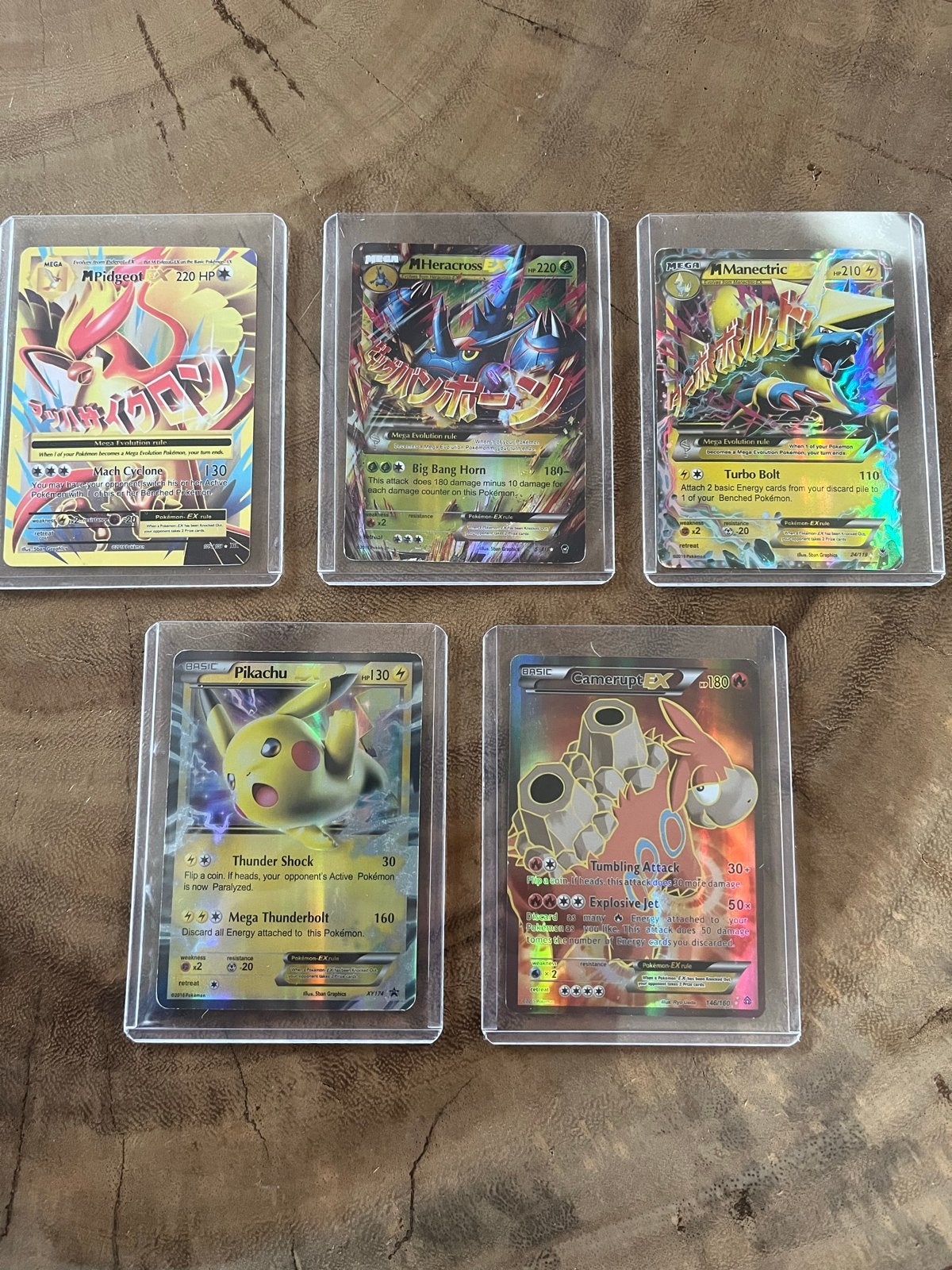 Pokémon Kaarten Bundel - 5 Zeldzame EX/Mega EX Kaarten, Ophalen of Verzenden, Zo goed als nieuw, Meerdere kaarten, Foil