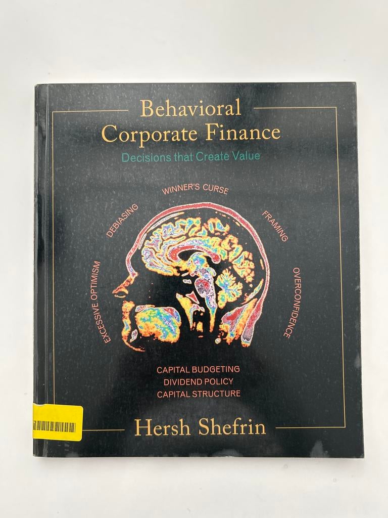 Behavioral Corporate Finance - Hersh Shefrin, Ophalen of Verzenden, Zo goed als nieuw
