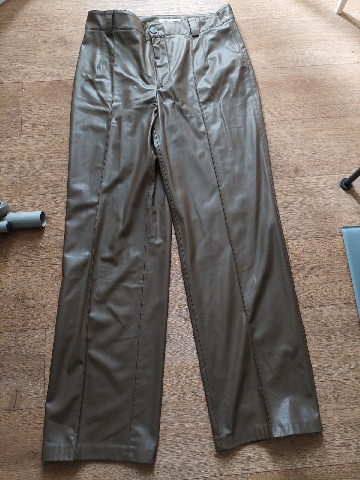 Zara Faux Leren Broek - Maat XL, Ophalen, Bruin, Zara, Maat 46/48 (XL) of groter