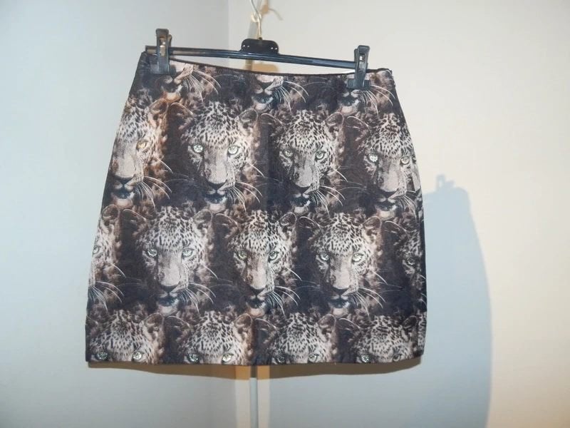 Marccain jaguar print rok jaguar met gouden ogen N4, Maat 38/40 (M), Zo goed als nieuw, Meerkleurig, Verzenden