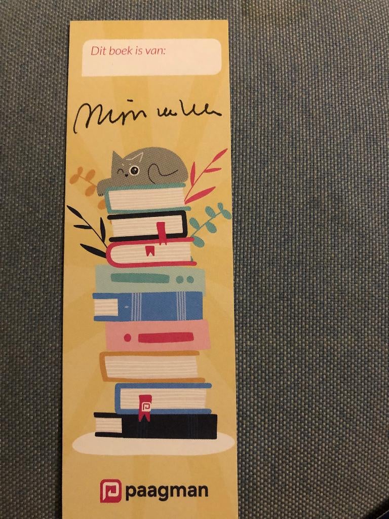 Gesigneerd door Mensje van Keulen Boekenlegger poes + boeken, Verzamelen, Ophalen of Verzenden, Nieuw, Dier