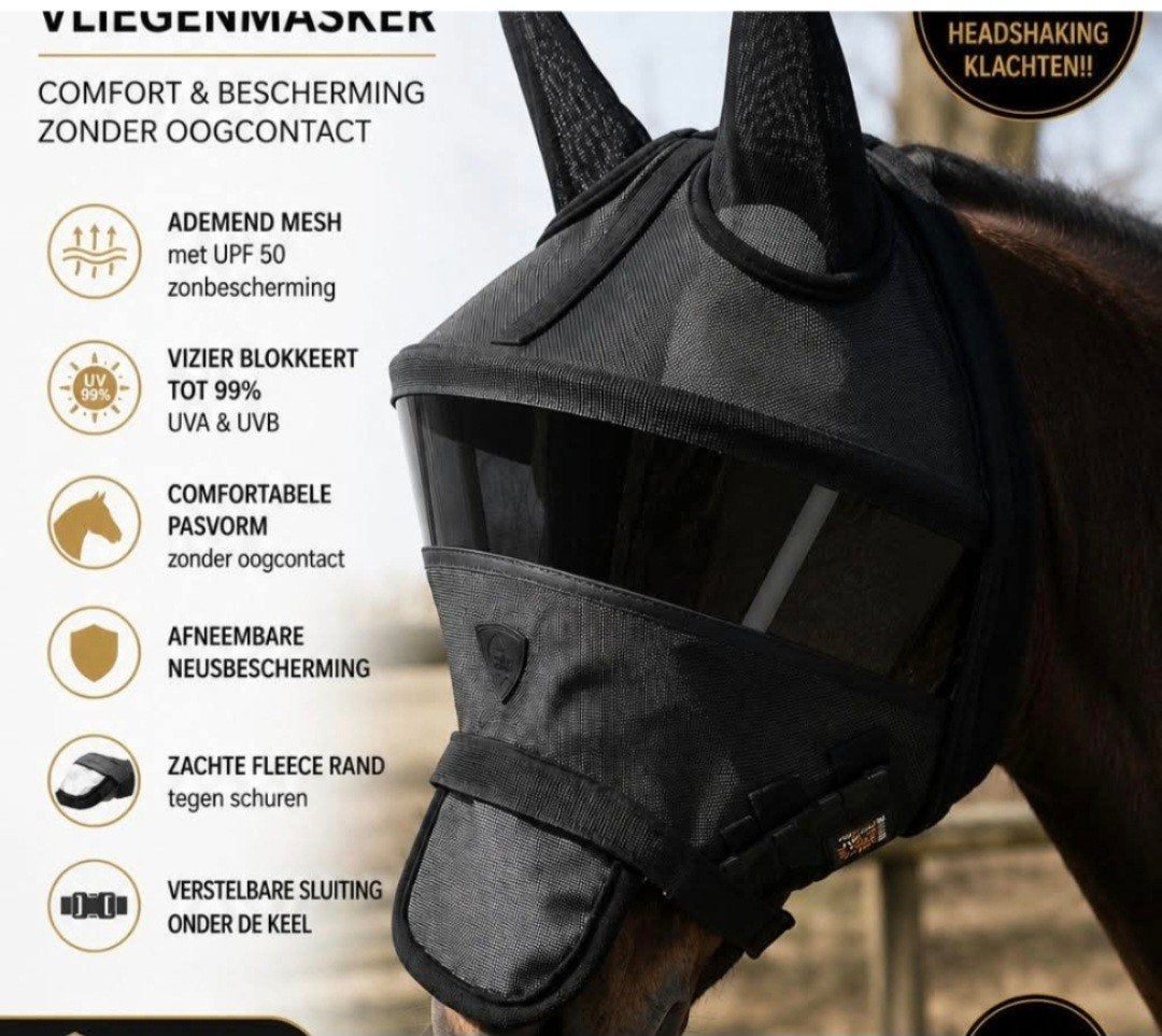 99% uv masker vliegenmasker pony, Dieren en Toebehoren, Ophalen of Verzenden, Nieuw