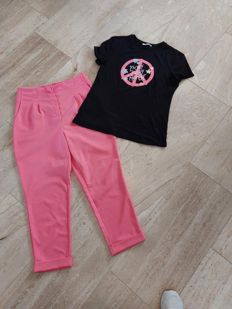 Terranova T-shirt en roze broek maat L, Kleding | Dames, Zwart, Maat 42/44 (L), Ophalen of Verzenden, Zo goed als nieuw
