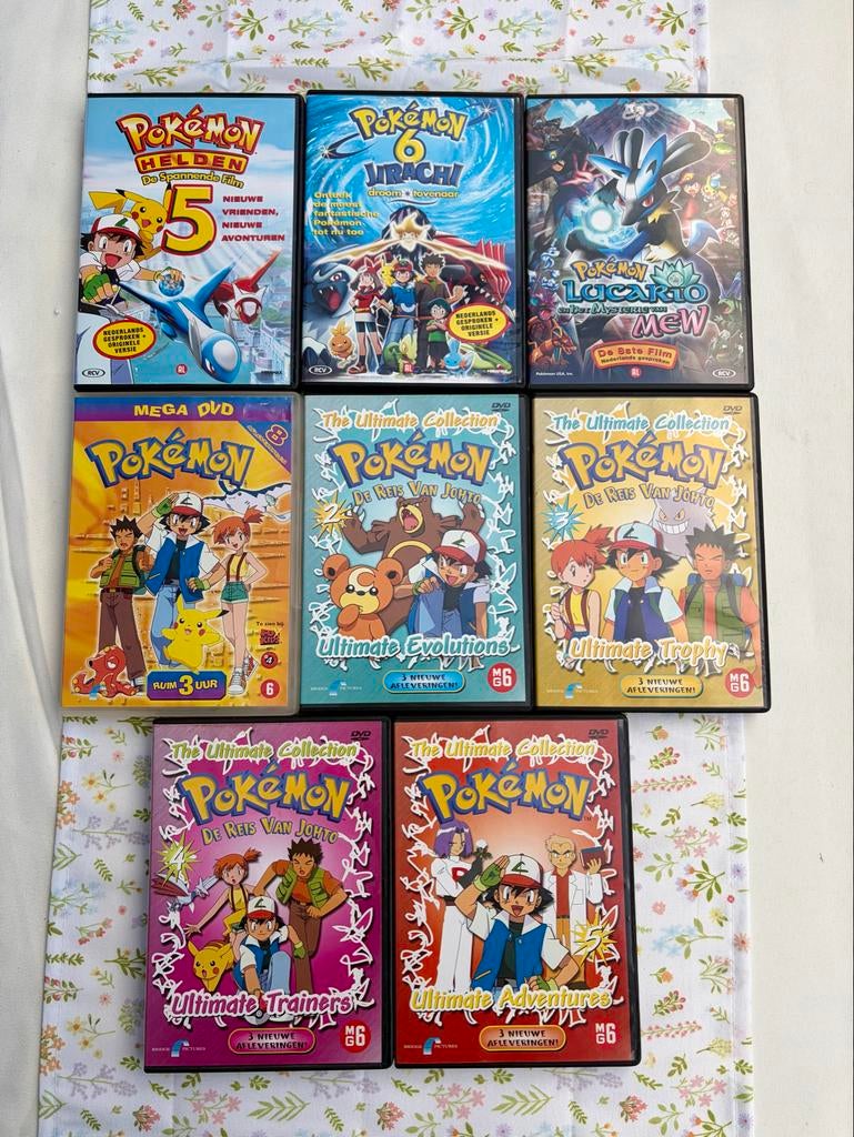 8 Pokémon DVD's - collectie van serie en films, Cd's en Dvd's, Avontuur, Gebruikt, Alle leeftijden, Ophalen of Verzenden