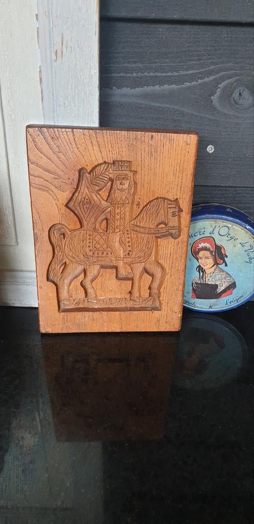 Antieke speculaasplank -man op paard, Antiek en Kunst, Curiosa en Brocante, Ophalen of Verzenden
