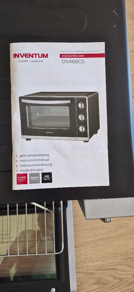 Inventum OV466CS Vrijstaande Oven - Zo goed als nieuw, Ophalen, Minder dan 45 cm, Oven, Hete lucht