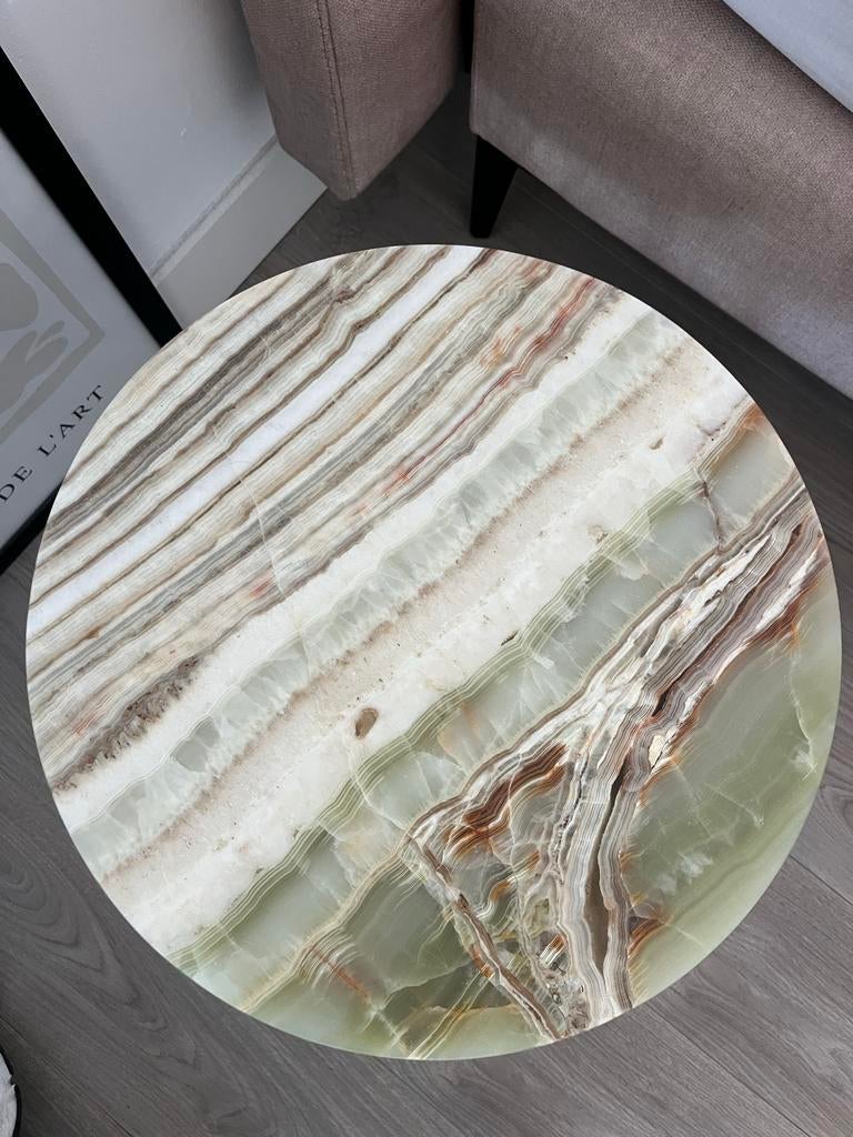 Onyx natuursteen plaat Solid Nature - Ø 40cm, 2cm dik, Huis en Inrichting, Tafels | Bijzettafels, Ophalen, Overige materialen