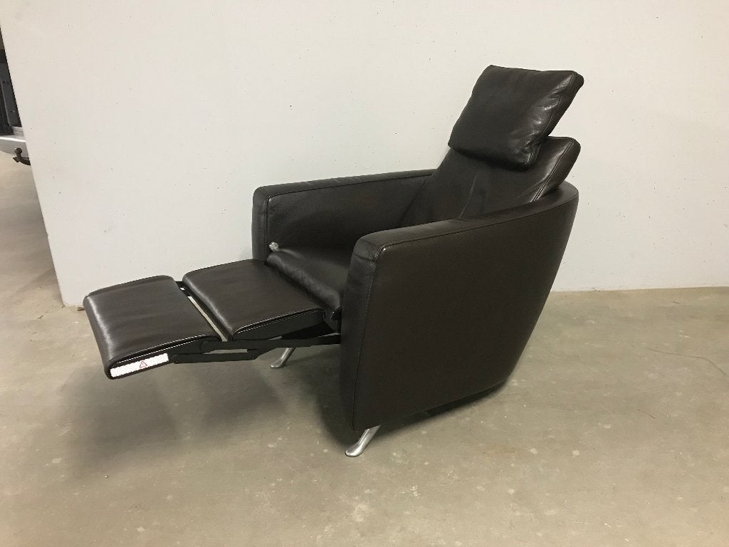 1 IZGS FSM Sesam fauteuil stoel design donkerbruin leer, Huis en Inrichting, Ophalen, Zo goed als nieuw, Nvt, Nvt
