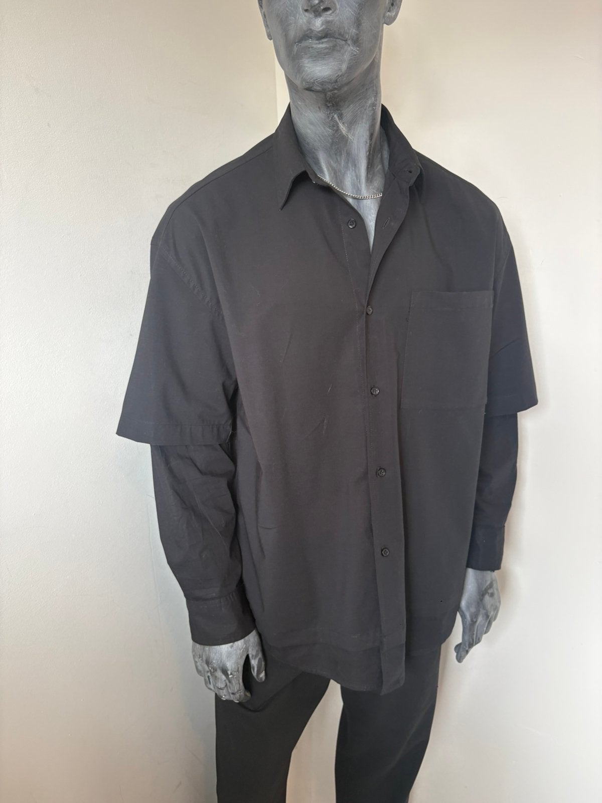 Zara Oversized Heren Overhemd - Zwart - Maat M, Ophalen of Verzenden, Zo goed als nieuw, Zwart