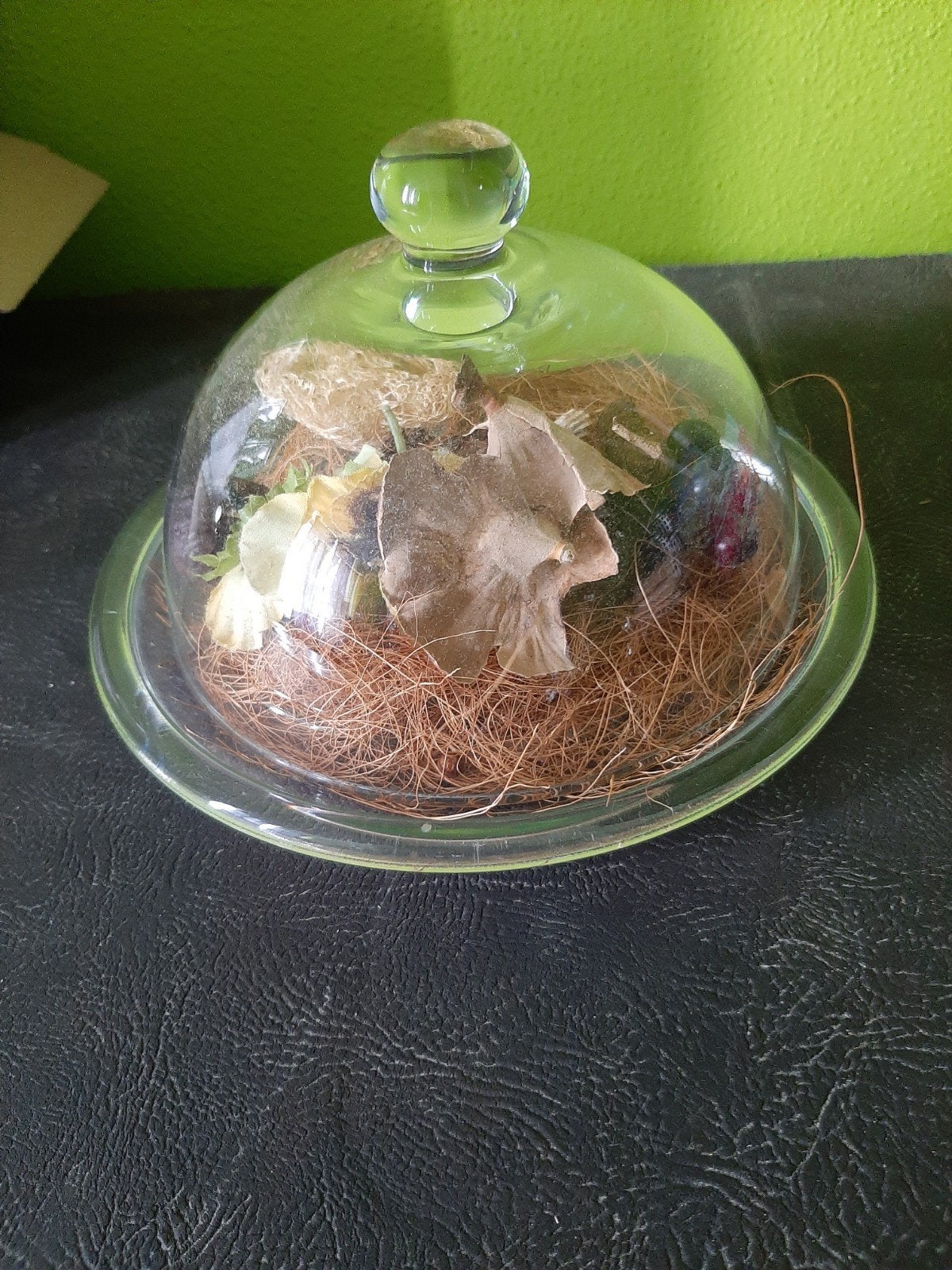 Glazen stolp met decoratie, Ophalen, Gebruikt, Meerkleurig, Landelijk