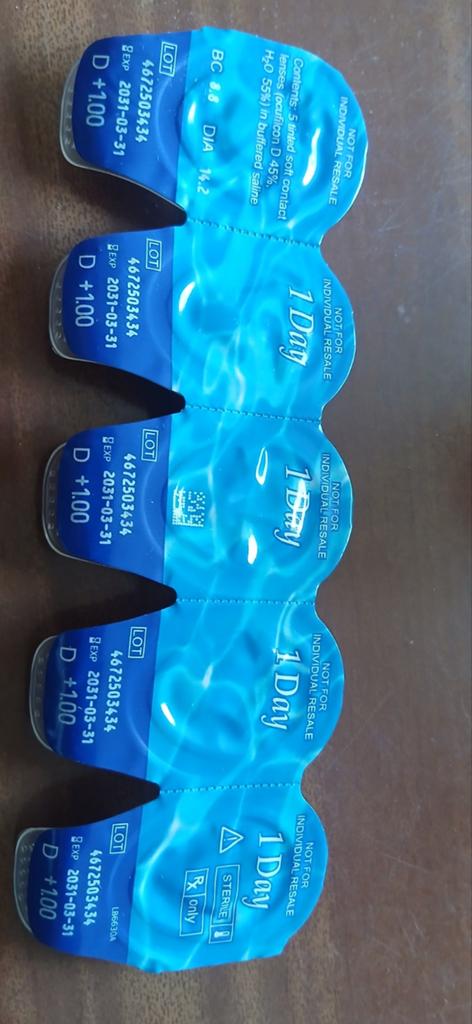 Contactlenzen daglenzen +1.00, Ophalen of Verzenden, Nieuw