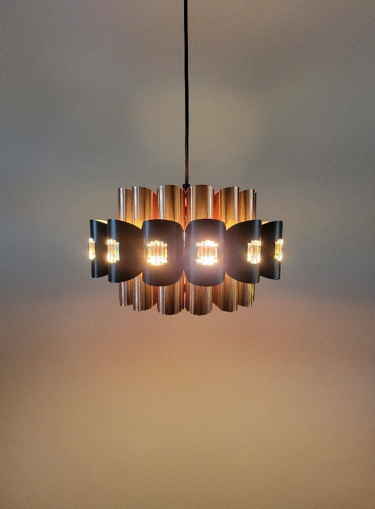 Deense hanglamp van Werner Schou voor Coronell Elektro, Vintage design, Mid Century modern, Deens design, Gebruikt, Ophalen of Verzenden