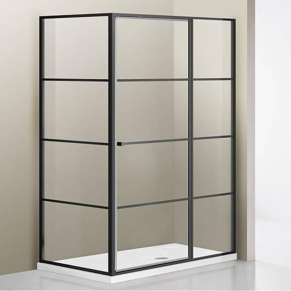 Nieuwe douchewand - zwart, Doe-het-zelf en Verbouw, Sanitair, Ophalen, Nieuw, Glas, Douche