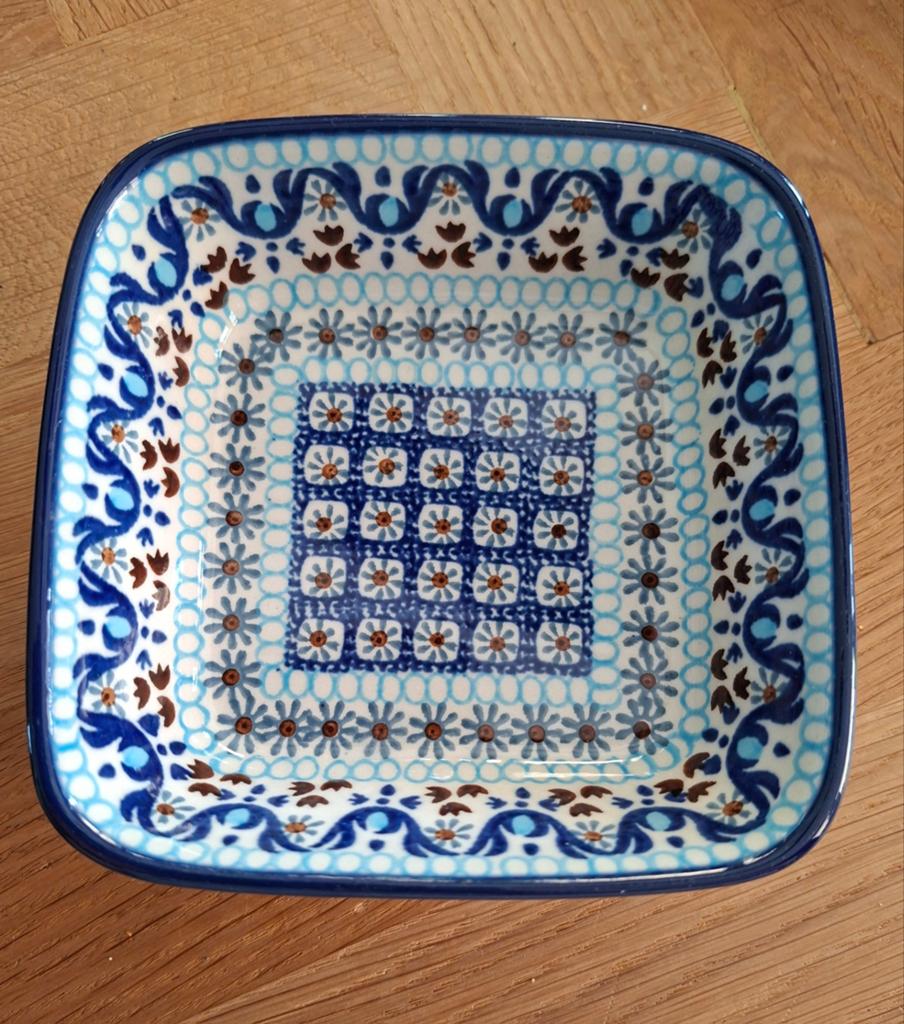 Bunzlau Castle vierkante kom - 13 cm - 350 ml, Gebruikt, ., Keramiek, Ophalen of Verzenden