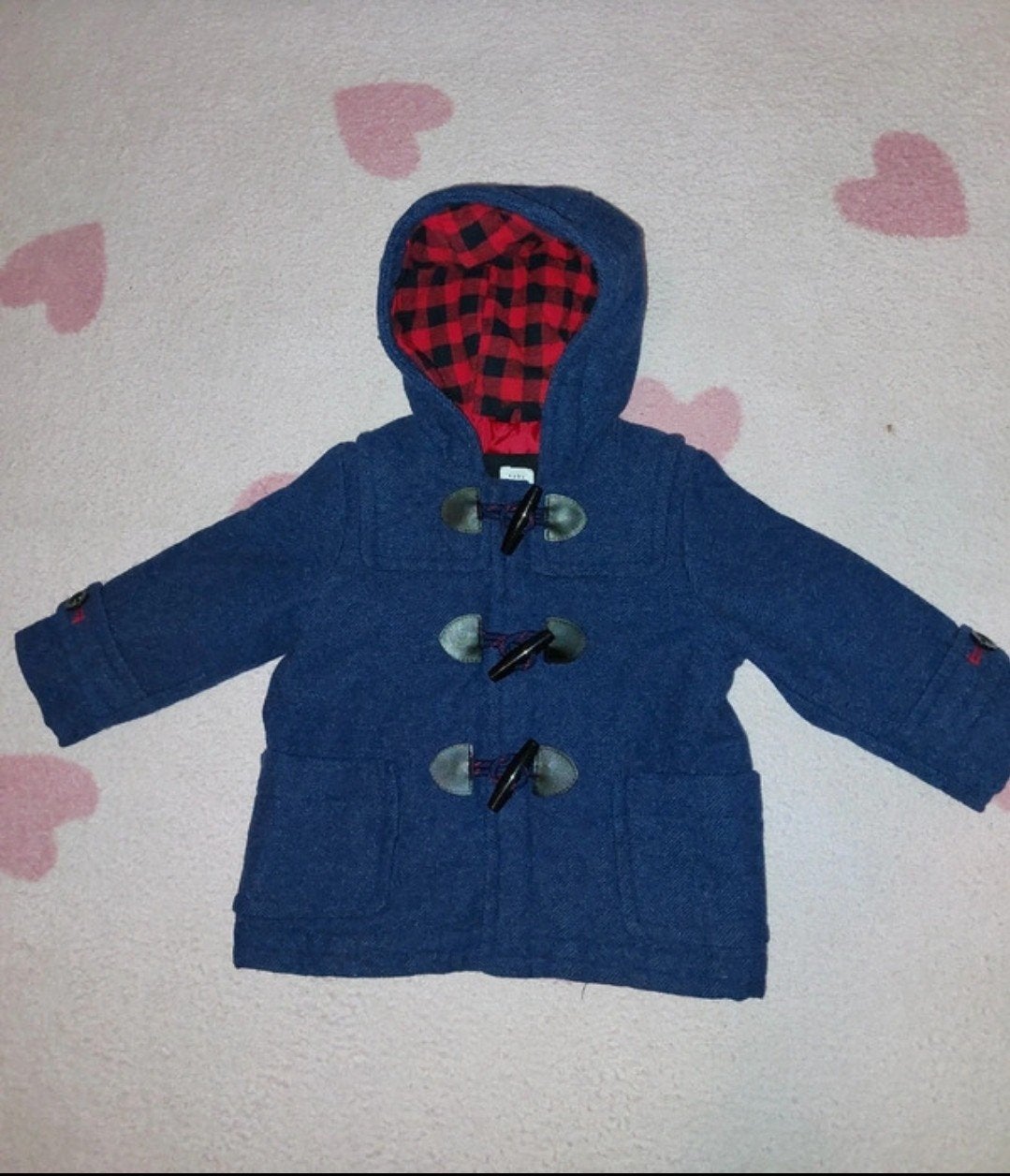 Baby Gap Duffle Coat Blauw (12-18 mnd), Ophalen of Verzenden, Zo goed als nieuw, Baby Gap, Jongen of Meisje