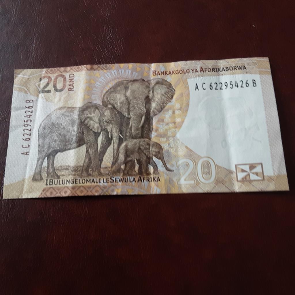 20 Rand Zuid-Afrika gebruik, Ophalen of Verzenden, 10 gulden