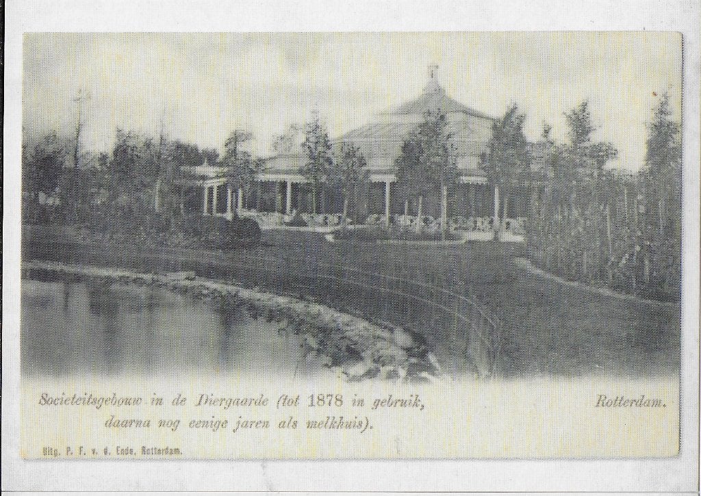 Ansichtkaart (herdruk) Rotterdam Societeitsgebouw Diergaarde, Ophalen of Verzenden, 1980 tot heden, Ongelopen, Zuid-Holland