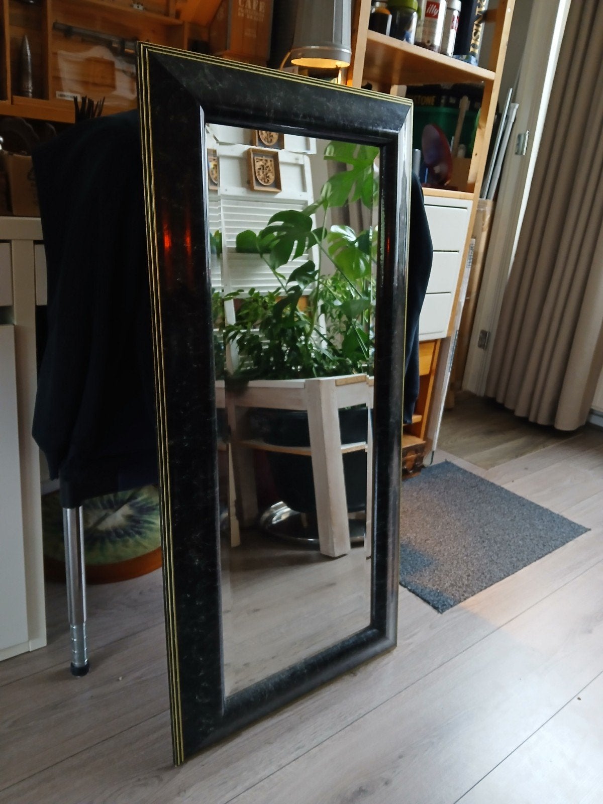 spiegel houten frame., Ophalen, Minder dan 50 cm, Zo goed als nieuw, Minder dan 100 cm