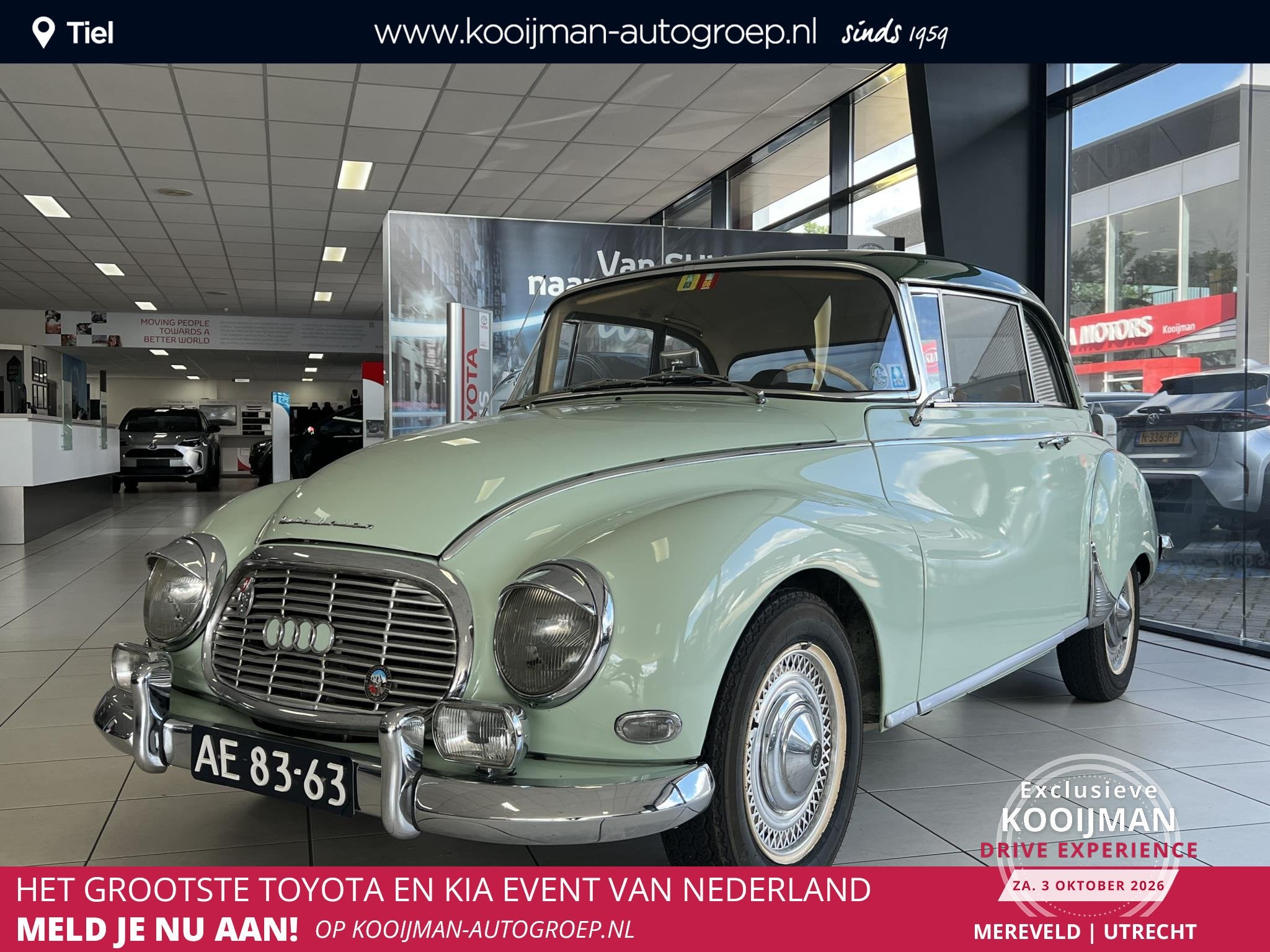 Auto Union 1000 Super Unieke oldtimer | Compleet met boekjes, Auto's, Stof, Gebruikt, Overige carrosserieën, Bedrijf