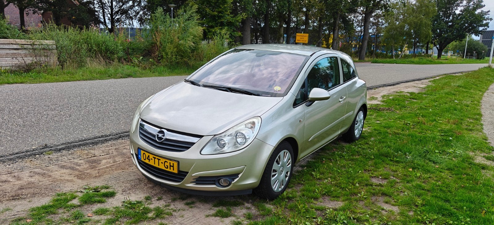 Opel Corsa 2007 Beige, Auto's, Voorwielaandrijving, Stof, Zwart, 4 cilinders