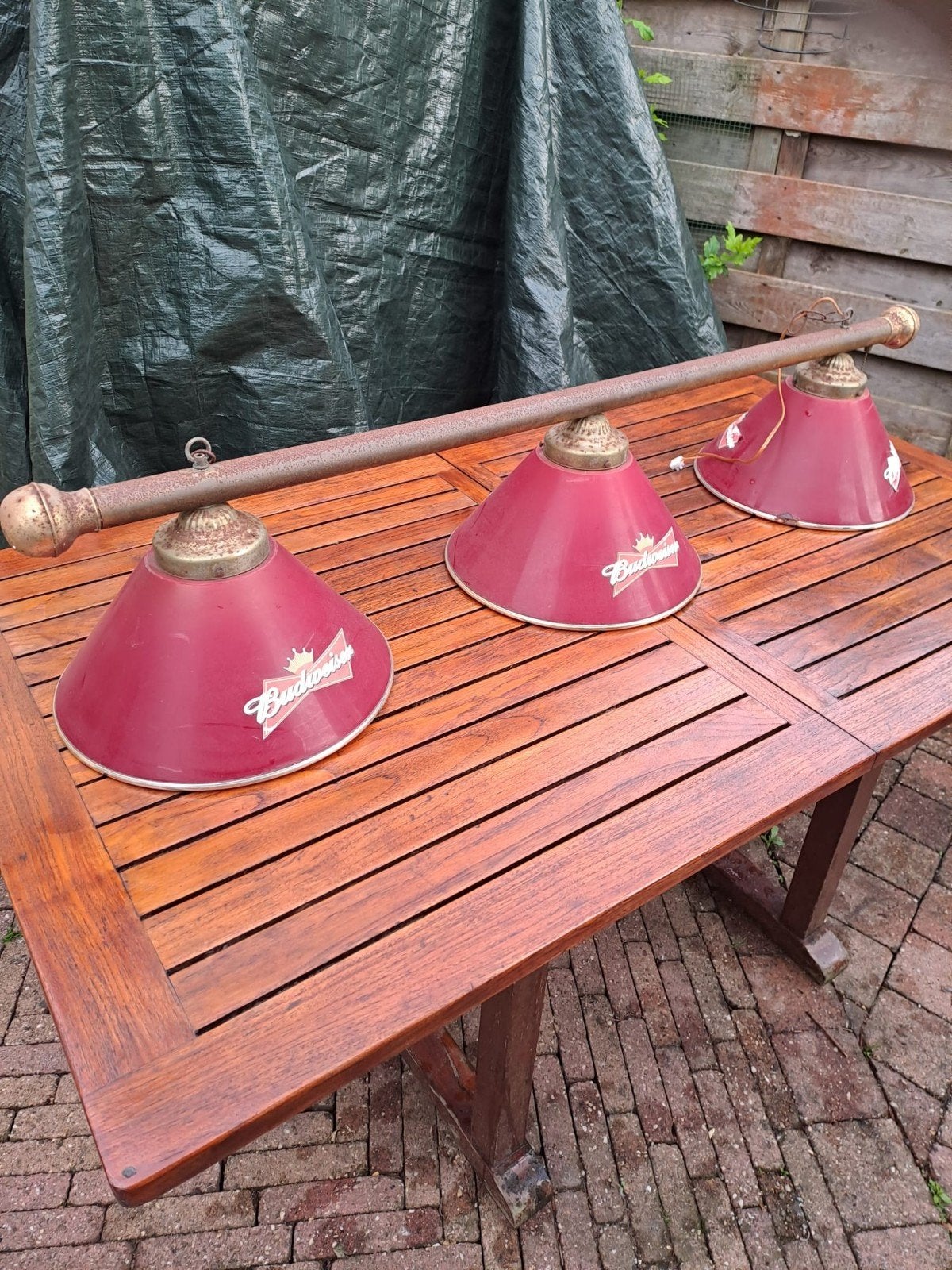 Vintage Budweiser Hanglamp, Ophalen, Gebruikt, Metaal, Vintage, Industrieel, Bar