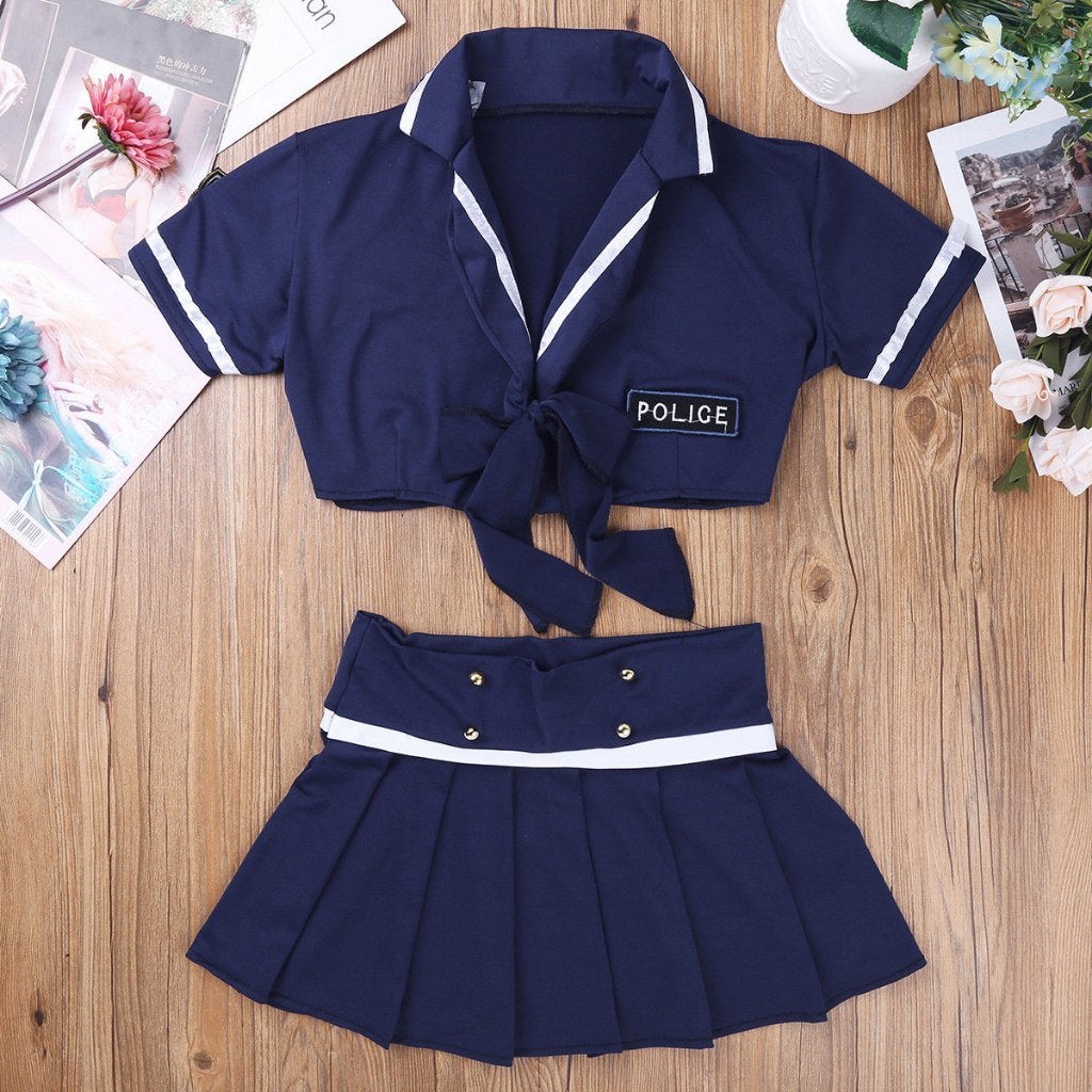 Sexy politie uniform pakje setje lingerie dames, Verzenden, Overige kleuren, Setje