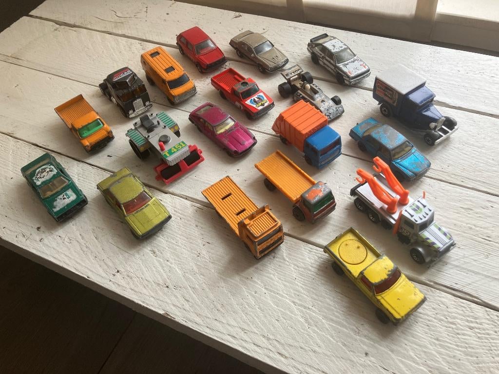 Set oude Matchbox auto’s - 18 stuks, Ophalen of Verzenden, Gebruikt, Auto