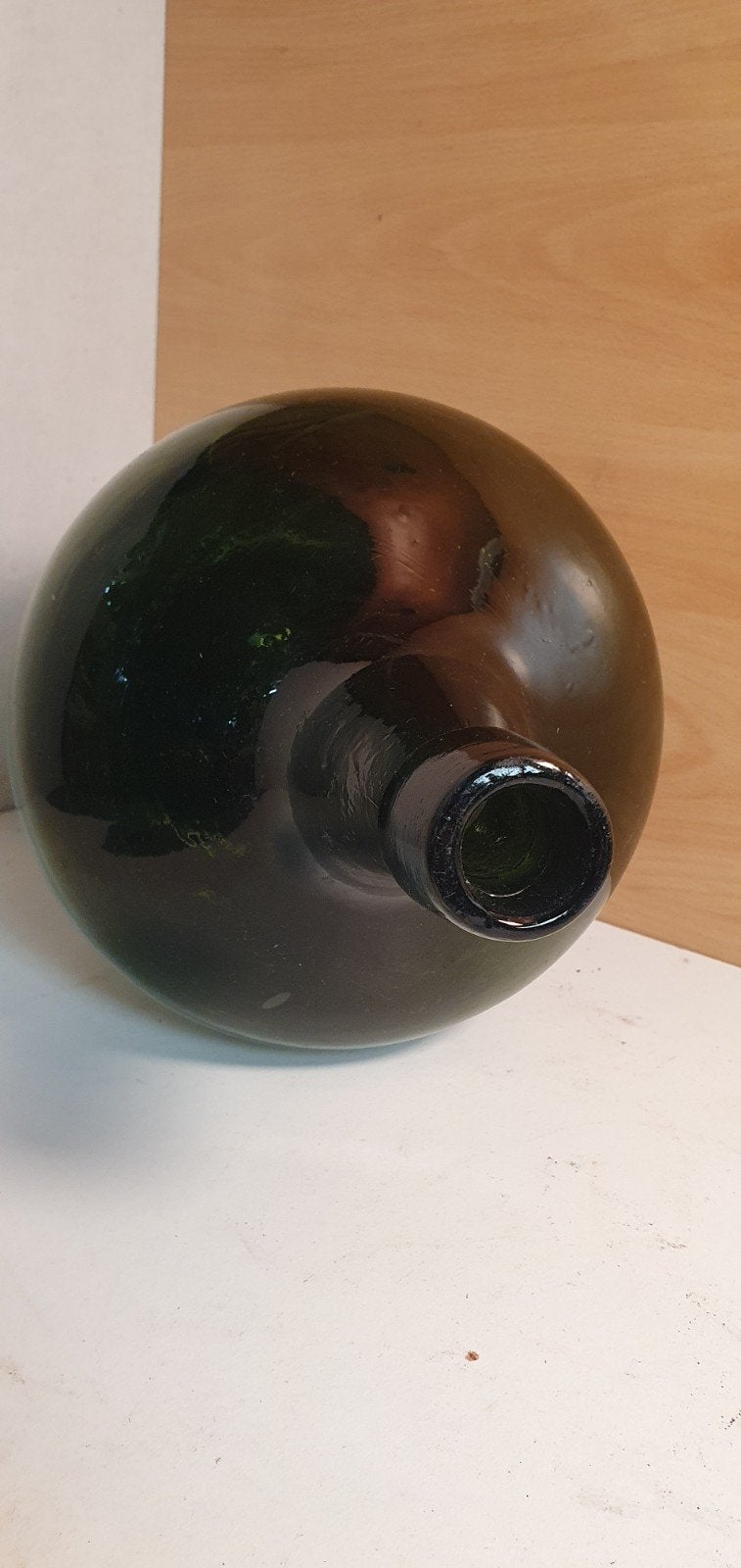 Grote groene glazen fles - Vintage decoratie, Antiek en Kunst, Ophalen of Verzenden